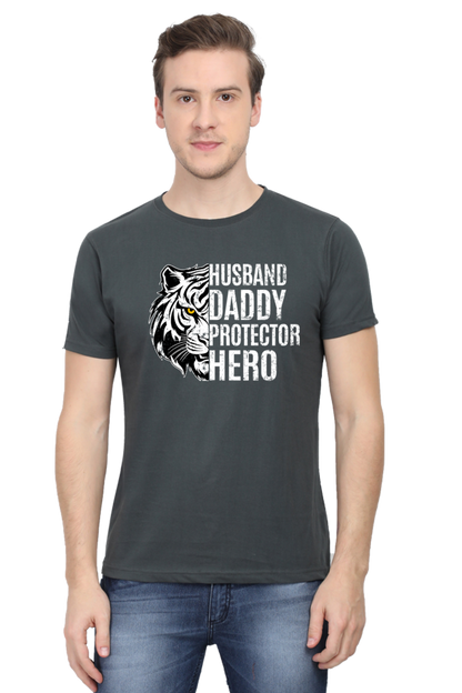 Husband, Daddy, Protector, Hero - Regular Classic Unisex T-shirt (Dark)