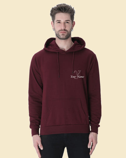 Personalised Cursive Letter Name Custom Printed Premium Hooded Sweatshirt
