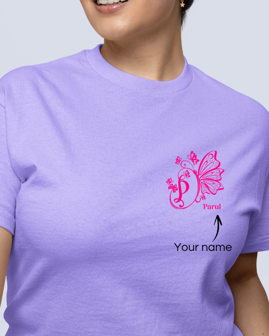 Personalized Butterfly T-shirt with Name Custom Printed Exclusive T-shirt (Pack of 2)