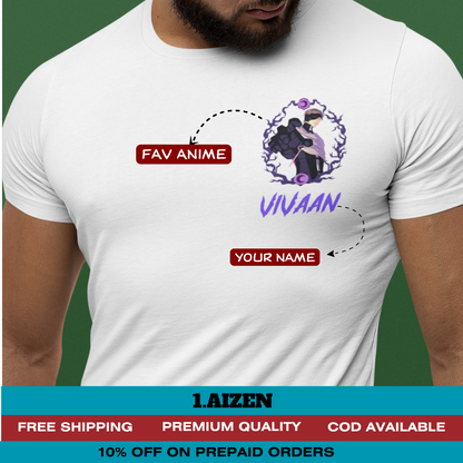 Personalised Anime Character with name Custom Printed Exclusive Premium T-shirt