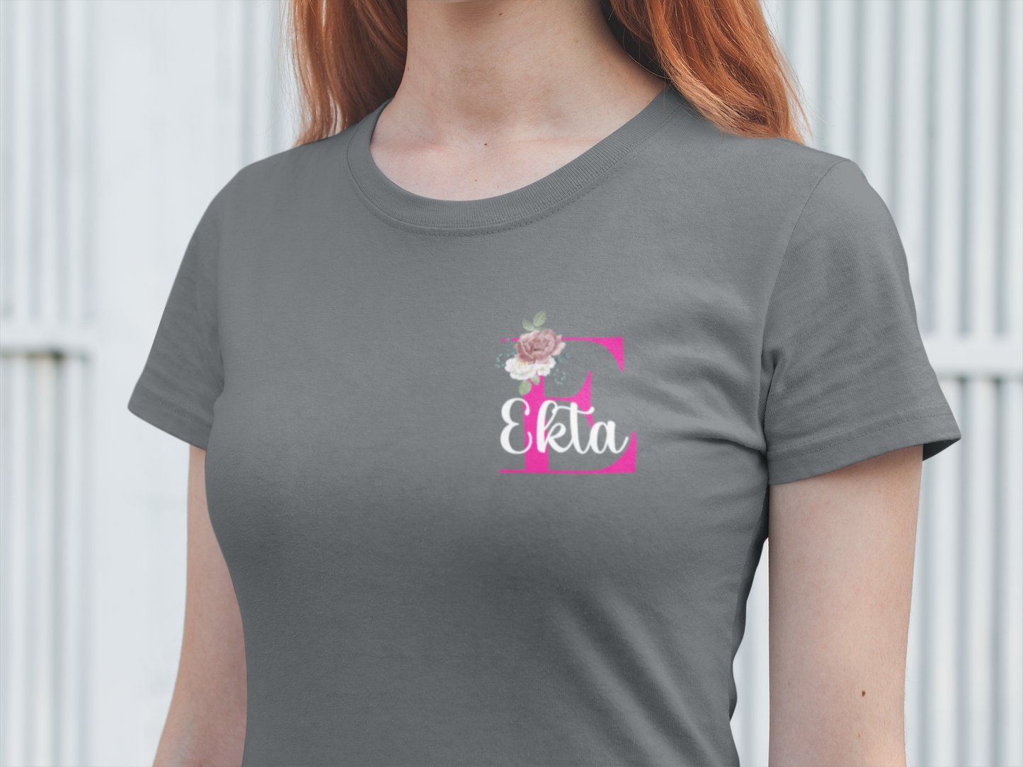 Personalized Initial & Name T-Shirt – Customizable Capital Letter and Name Design