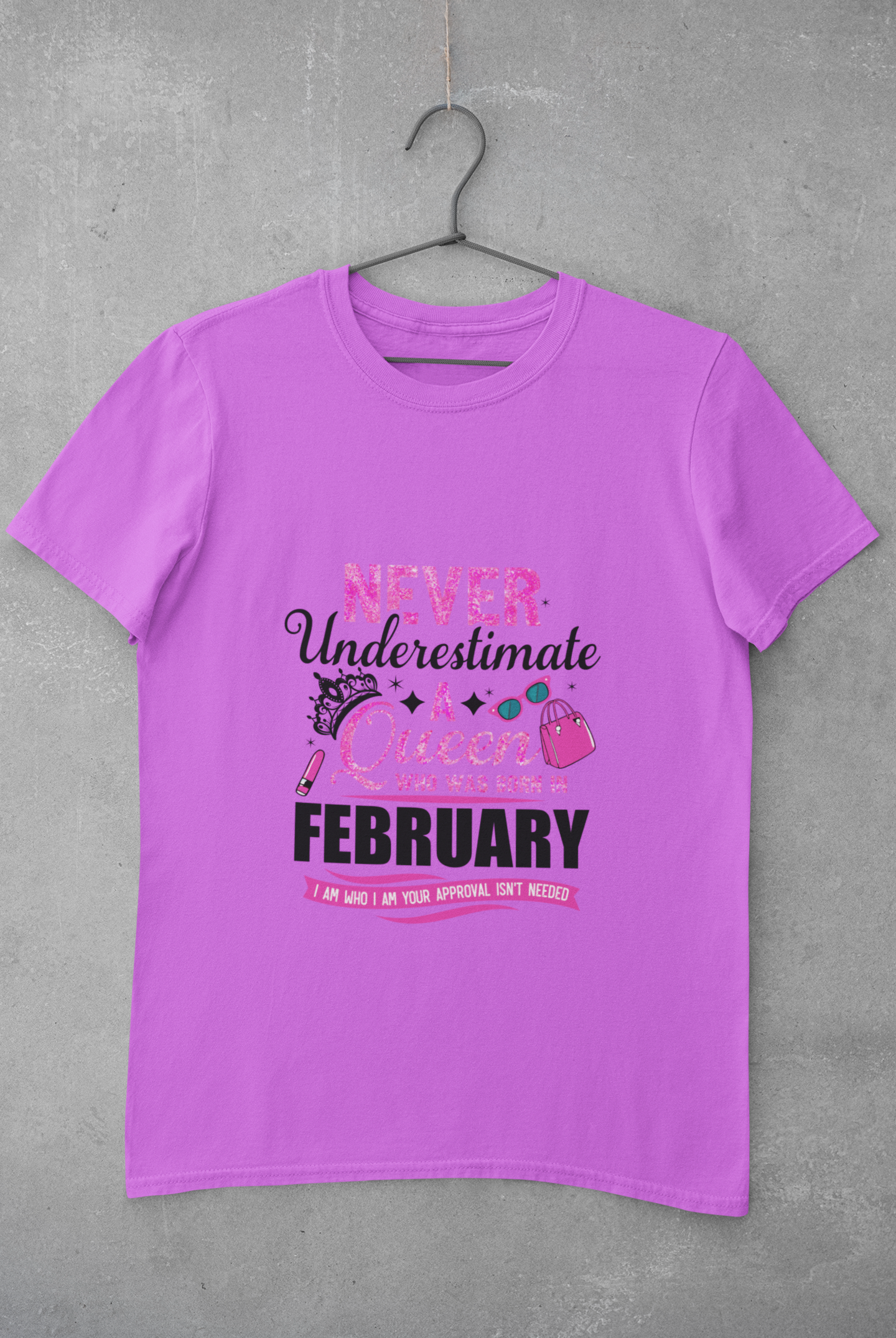 Never Underestimate a Queen was born in February Limited Edition Premium T-shirt