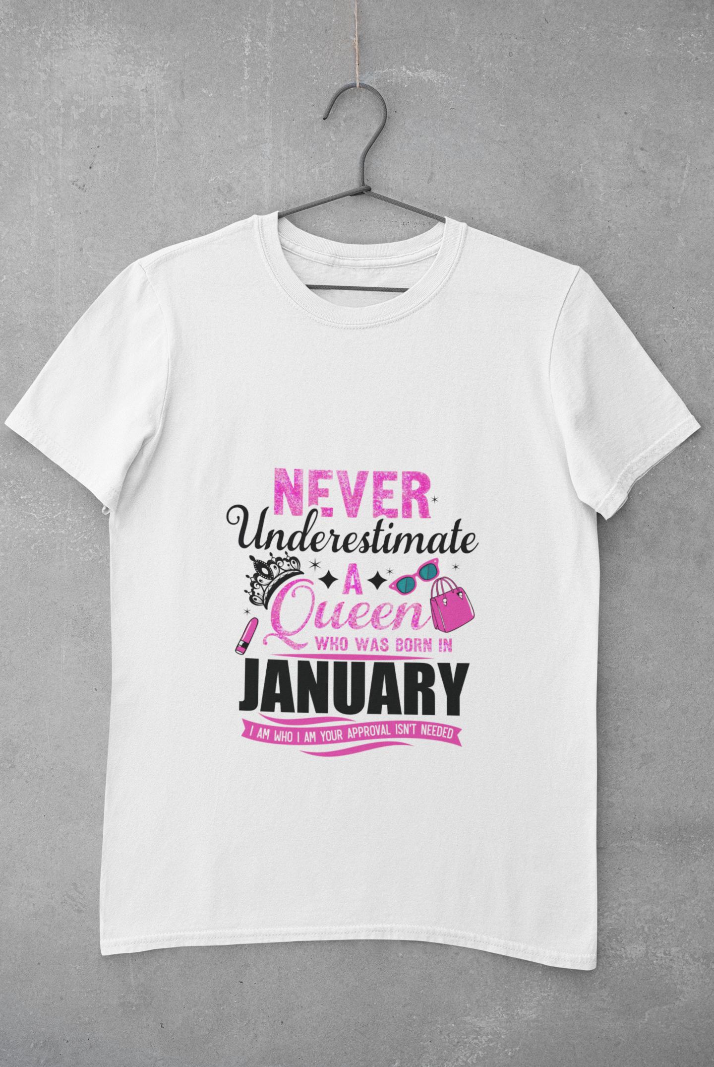 Never Underestimate a Queen was born in January Limited Edition Premium T-shirt