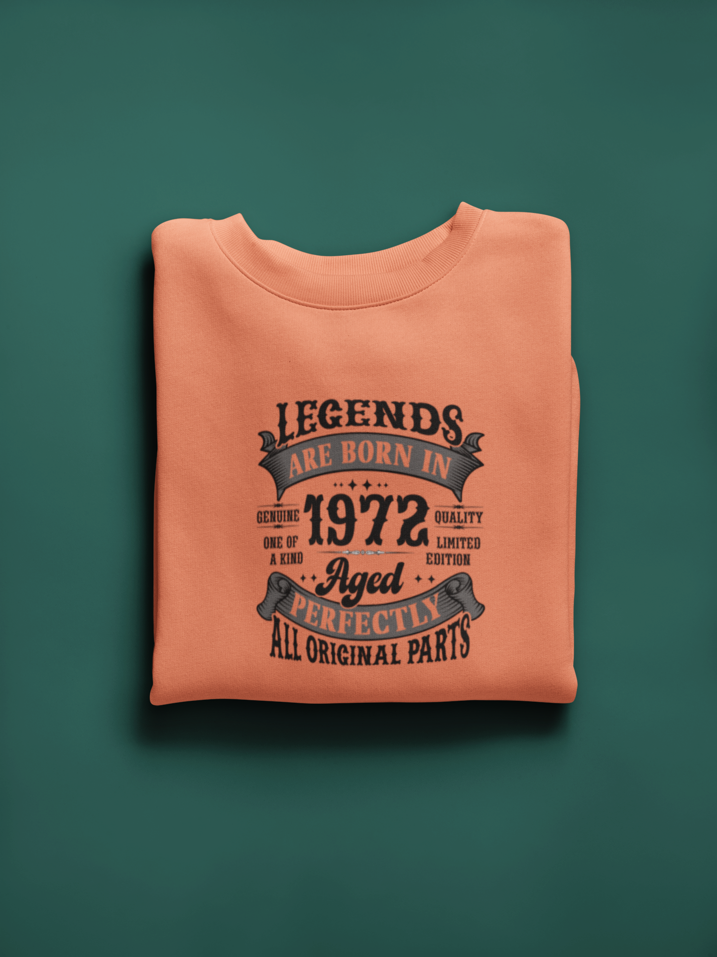 Legends Are Born Vintage in 1972 T-Shirt | Birth Year Edition