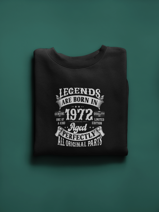 Legends Are Born Vintage in 1972 T-Shirt | Birth Year Edition