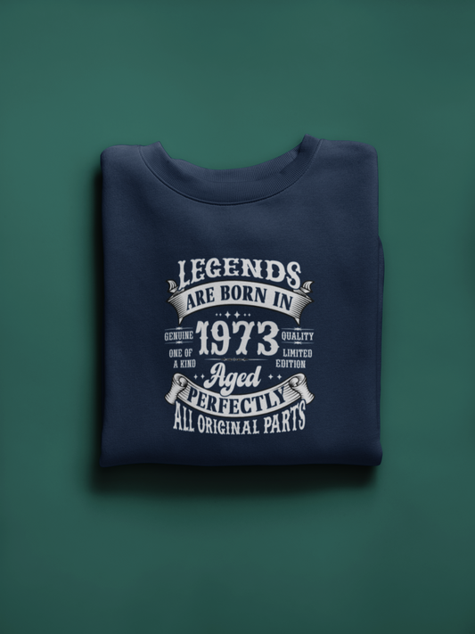 Legends Are Born Vintage in 1973 T-Shirt | Birth Year Edition