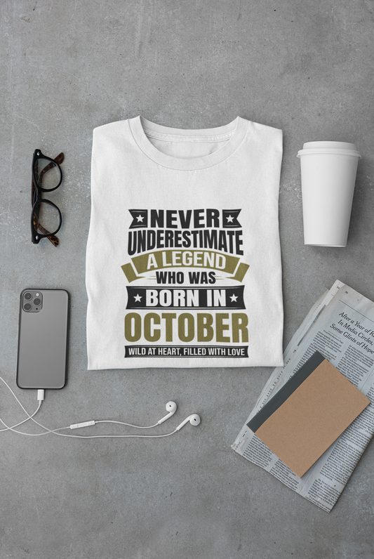 Never Underestimate a Legend Born in October Limited Edition Regular T-shirt