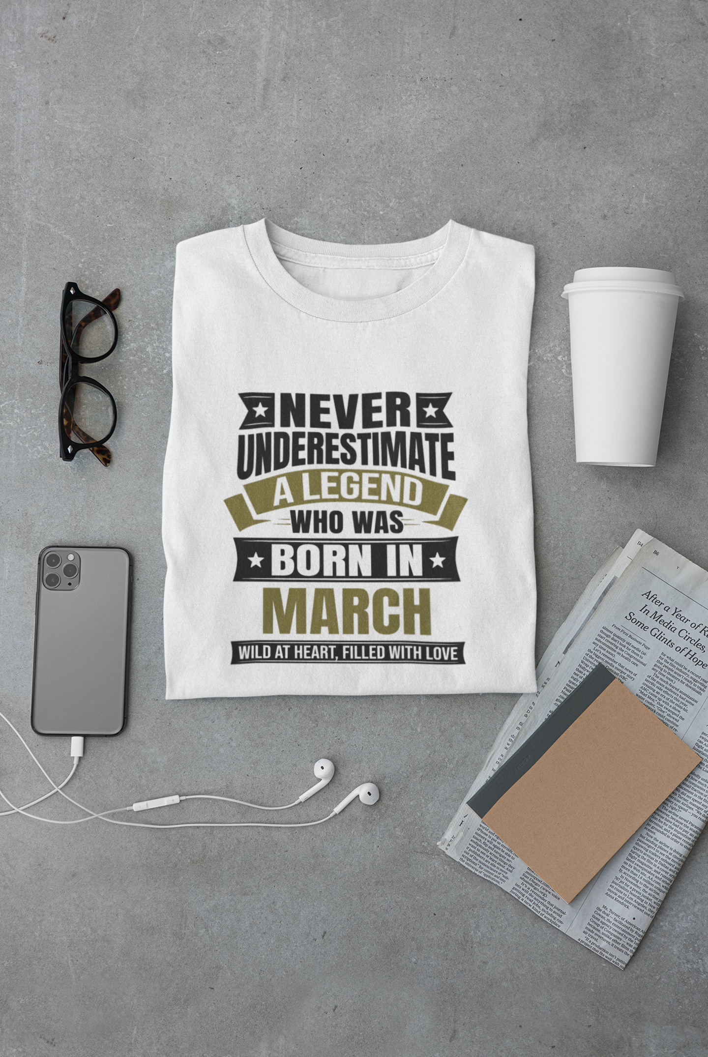 Never Underestimate a Legend Born in March Limited Edition Regular T-shirt