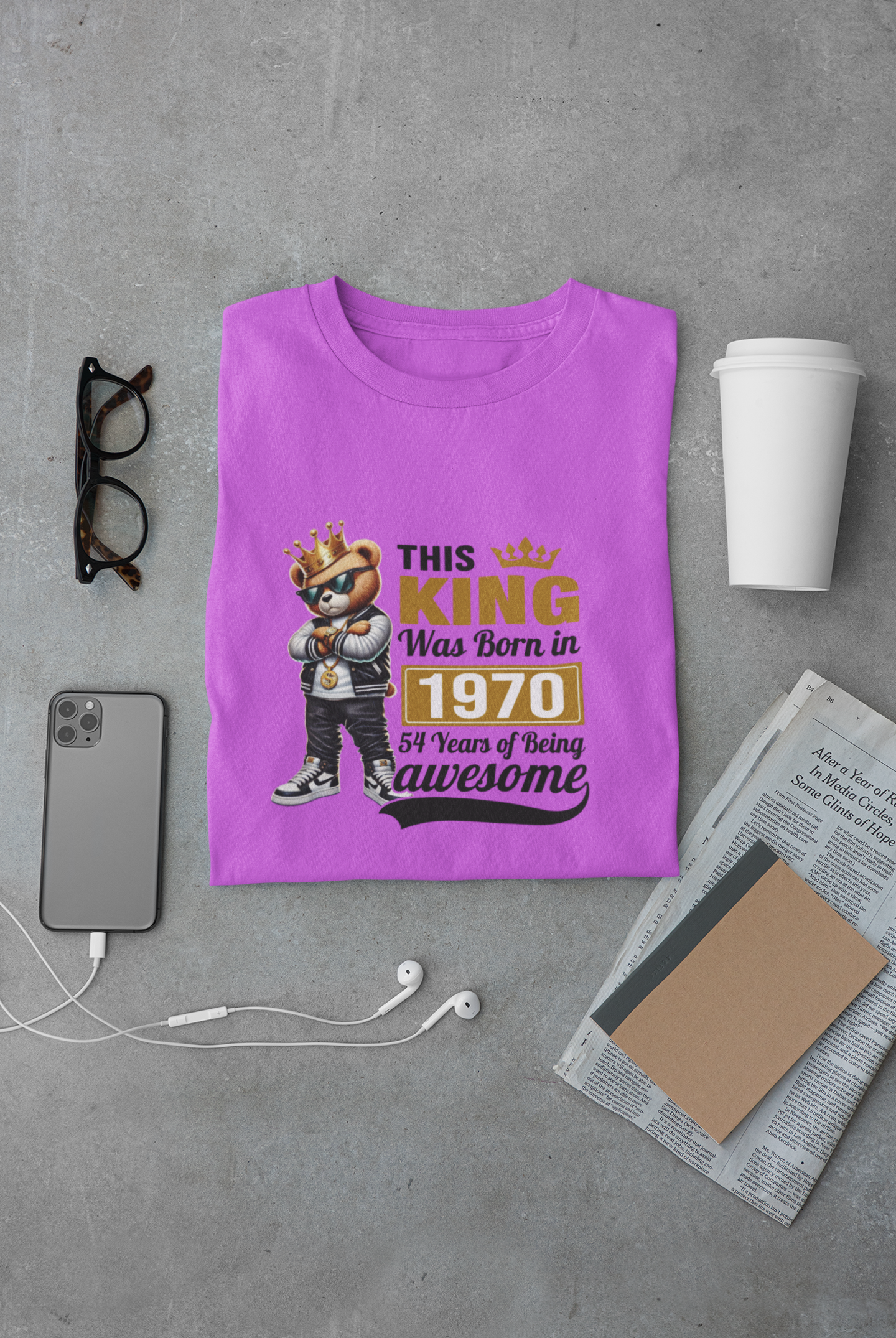 This King was Born in 1970 Limited Edition Premium T-shirt