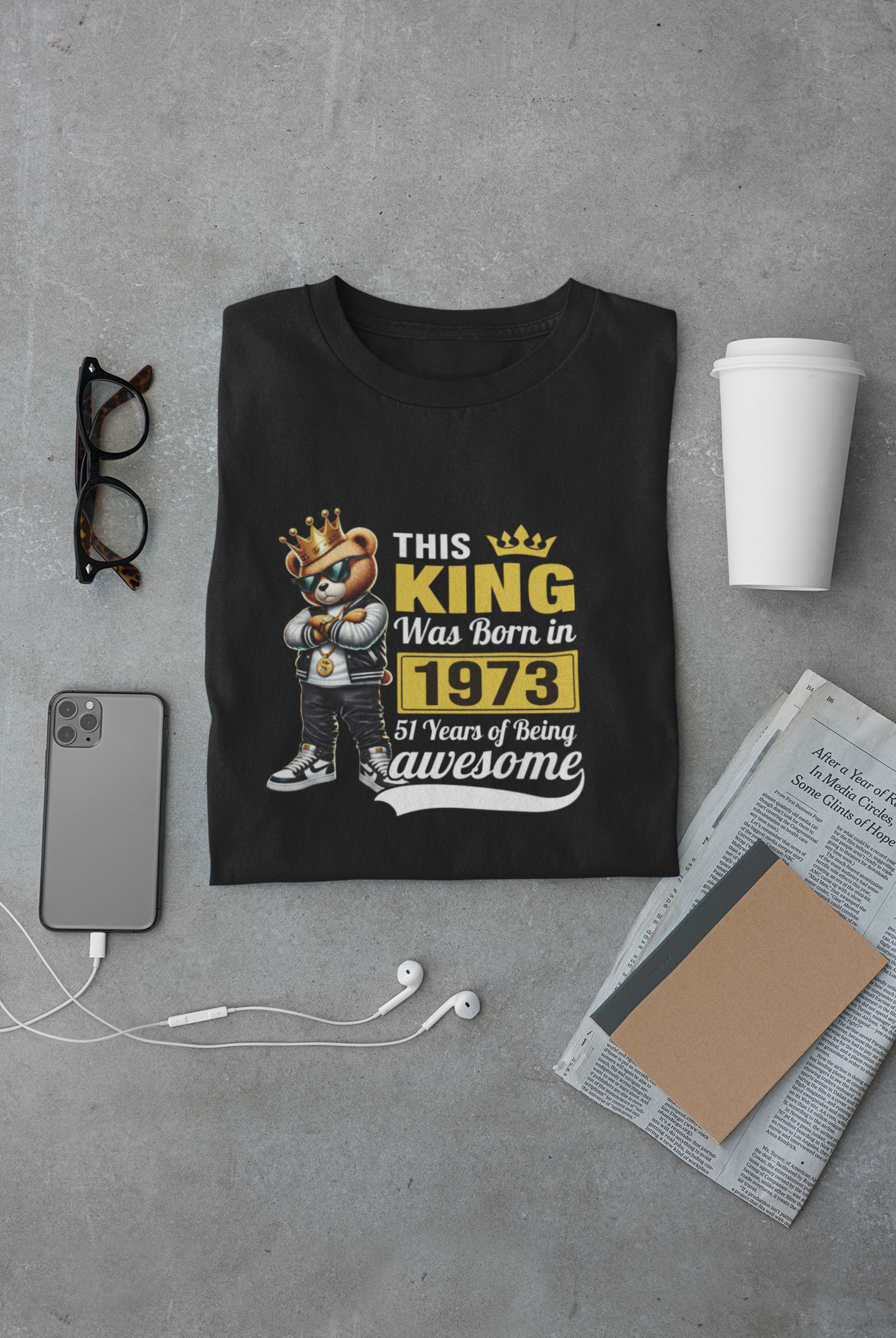 This King was Born in 1973 Limited Edition Premium T-shirt