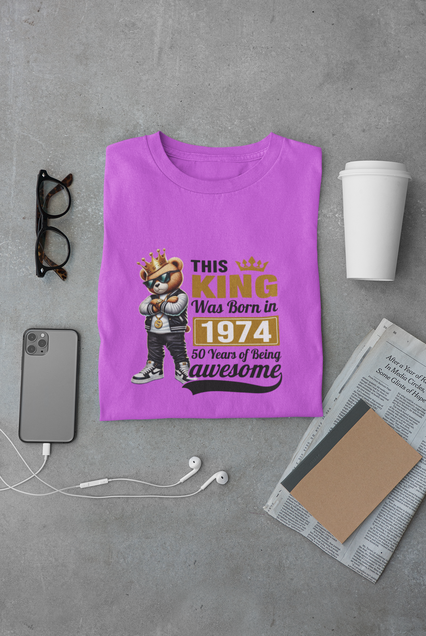 This King was Born in 1974 Limited Edition Premium T-shirt