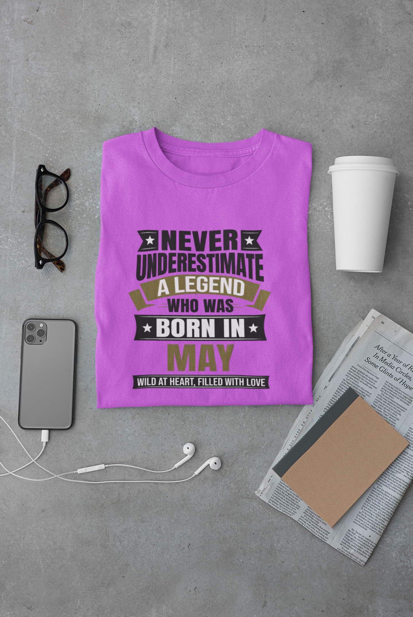 Never Underestimate a Legend Born in May Limited Edition Regular T-shirt