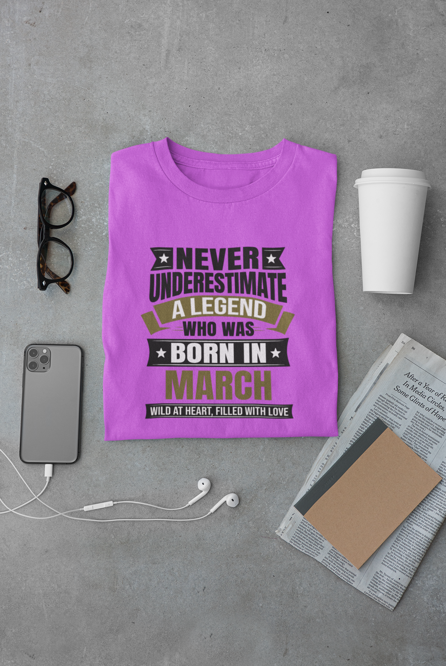 Never Underestimate a Legend Born in March Limited Edition Regular T-shirt