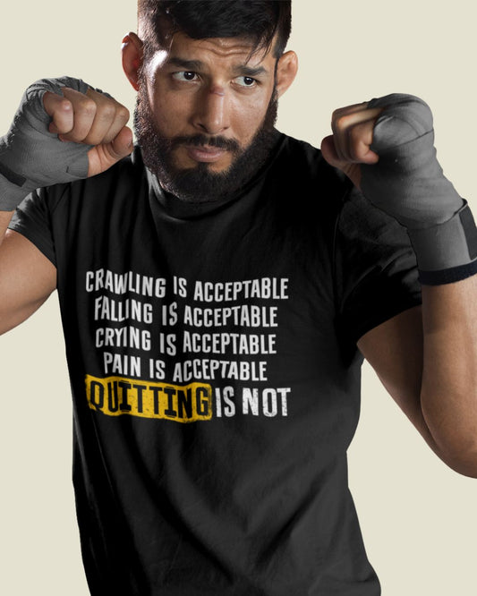 Pain is Acceptable, Quitting is NOT! - Regular Classic Unisex T-shirt (Dark)