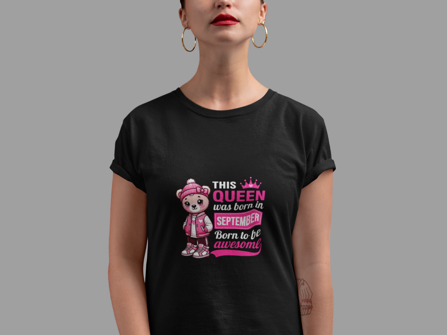 Teddy Queen born in September Limited Edition Premium T-shirt